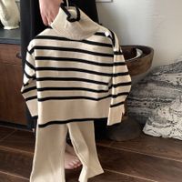 Casual Stripe Cotton Polyester Boys Clothing Sets main image 4