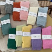Women's Simple Style Solid Color Wool Polyacrylonitrile Fiber Crew Socks A Pair main image 3