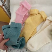 Women's Simple Style Solid Color Wool Polyacrylonitrile Fiber Crew Socks A Pair main image 2