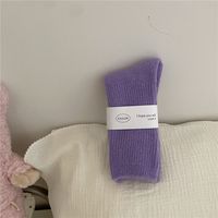 Women's Simple Style Solid Color Wool Polyacrylonitrile Fiber Crew Socks A Pair sku image 2