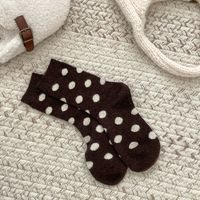 Women's Casual Simple Style Polka Dots Wool Jacquard Crew Socks A Pair sku image 3