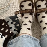 Women's Casual Simple Style Polka Dots Wool Jacquard Crew Socks A Pair main image 1