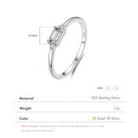 Einfacher S925 Sterling Silber Beliebter Ring Weiblich Eingelegt Zirkonium Feiner Ring main image 7