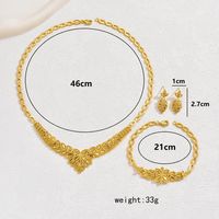 Glam Simple Style Leaf Copper Plating Hollow Out 18k Gold Plated Jewelry Set main image 10