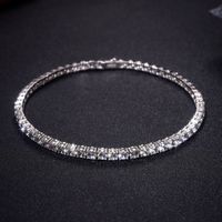 Casual Solid Color Sterling Silver Plating Inlay Zircon Silver Plated Tennis Bracelet main image 1
