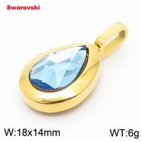 1 Piece Stainless Steel Rhinestones 18K Gold Plated Water Droplets sku image 10