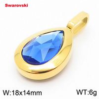 1 Piece Stainless Steel Rhinestones 18K Gold Plated Water Droplets sku image 12