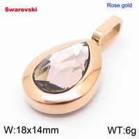 1 Piece Stainless Steel Rhinestones 18K Gold Plated Water Droplets sku image 13
