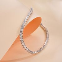 Casual Solid Color Sterling Silver Plating Inlay Zircon Silver Plated Tennis Bracelet main image 3