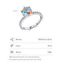 Fashion Geometric Sterling Silver Inlay Zircon Rings 1 Piece sku image 20