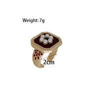 Simple Style Classic Style Flower Gold Plated Artificial Pearls Zinc Alloy Wholesale Rings sku image 1