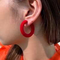 Wholesale Jewelry Vintage Style Solid Color Flocking Ear Studs main image 1