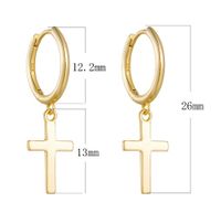 1 Pair Ig Style Cross Plating Sterling Silver 14k Gold Plated Rhodium Plated Drop Earrings main image 2