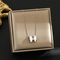 Titanium Steel Simple Style Plating Inlay Heart Shape Flower Zircon Pendant Necklace sku image 47