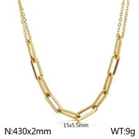 Wholesale Basic Solid Color Stainless Steel Titanium Steel Plating Gold Plated Necklace sku image 2