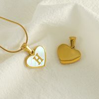 304 Stainless Steel 18K Gold Plated Cute Polishing Plating Inlay Heart Shape Shell Pendant Necklace main image 3