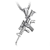 Casual Classic Style Cross Pistol Solid Color Alloy Plating Men's Pendant Necklace sku image 9