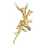 Casual Classic Style Cross Pistol Solid Color Alloy Plating Men's Pendant Necklace sku image 8