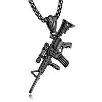 Lässig Klassischer Stil Kreuzen Pistole Einfarbig Legierung Überzug Männer Halskette Mit Anhänger sku image 7
