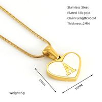 304 Stainless Steel 18K Gold Plated Cute Polishing Plating Inlay Heart Shape Shell Pendant Necklace main image 6