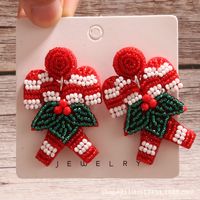 1 Pair Elegant Exaggerated Streetwear Christmas Tree Snowflake Glass Drop Earrings sku image 10