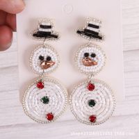 1 Pair Elegant Exaggerated Streetwear Christmas Tree Snowflake Glass Drop Earrings sku image 6