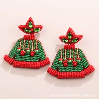 1 Pair Elegant Exaggerated Streetwear Christmas Tree Snowflake Glass Drop Earrings sku image 4