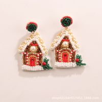 1 Pair Elegant Exaggerated Streetwear Christmas Tree Snowflake Glass Drop Earrings sku image 3