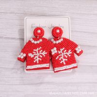 1 Pair Elegant Exaggerated Streetwear Christmas Tree Snowflake Glass Drop Earrings sku image 5