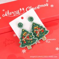 1 Pair Elegant Exaggerated Streetwear Christmas Tree Snowflake Glass Drop Earrings sku image 8