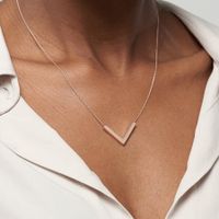 De Gros Style Simple Style Coréen Lettre Acier Inoxydable Placage Plaqué Or 18k Collier main image 9