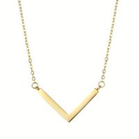 Wholesale Simple Style Korean Style Letter Stainless Steel Plating 18k Gold Plated Necklace sku image 3