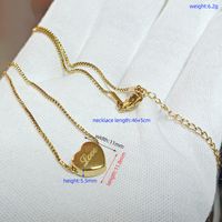 Casual Classic Style Love Heart Shape Titanium Steel Polishing Plating 18k Gold Plated Necklace main image 3
