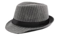 Men's Retro British Style Stripe Crimping Fedora Hat sku image 2