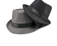 Men's Retro British Style Stripe Crimping Fedora Hat main image 4