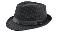 Men's Retro British Style Stripe Crimping Fedora Hat sku image 1