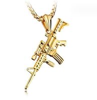 Casual Classic Style Cross Pistol Solid Color Alloy Plating Men's Pendant Necklace main image 1