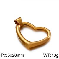 1 Piece Stainless Steel 18K Gold Plated Heart Shape sku image 4