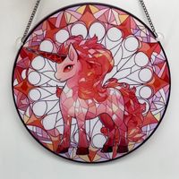 Cartoon Style Cute Unicorn Arylic Pendant Wall Art sku image 2