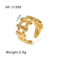 Stainless Steel 18K Gold Plated Modern Style Plating Geometric Open Rings sku image 1