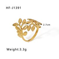Stainless Steel 18K Gold Plated Modern Style Plating Geometric Open Rings sku image 2