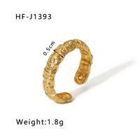 Stainless Steel 18K Gold Plated Modern Style Plating Geometric Open Rings sku image 2