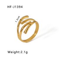 Stainless Steel 18K Gold Plated Modern Style Plating Geometric Open Rings sku image 9