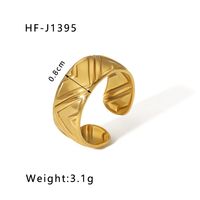 Stainless Steel 18K Gold Plated Modern Style Plating Geometric Open Rings sku image 10