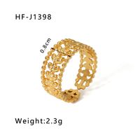 Stainless Steel 18K Gold Plated Modern Style Plating Geometric Open Rings sku image 7