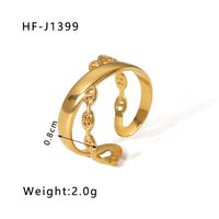 Stainless Steel 18K Gold Plated Modern Style Plating Geometric Open Rings sku image 13