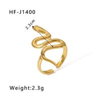 Rostfreier Stahl 18 Karat Vergoldet Moderner Stil Überzug Geometrisch Offener Ring sku image 14