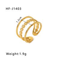Rostfreier Stahl 18 Karat Vergoldet Moderner Stil Überzug Geometrisch Offener Ring sku image 16