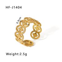 Stainless Steel 18K Gold Plated Modern Style Plating Geometric Open Rings sku image 12