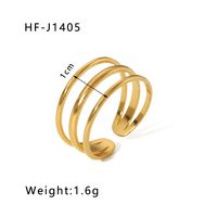 Rostfreier Stahl 18 Karat Vergoldet Moderner Stil Überzug Geometrisch Offener Ring sku image 18